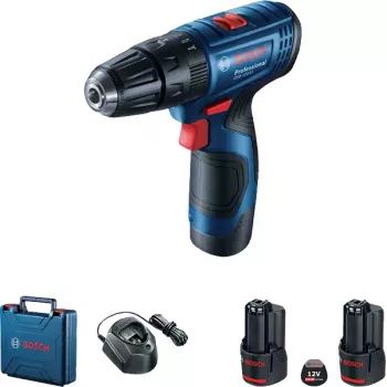 Bosch Professional GSB 120-LI 12 V akumuliatorinis gręžtuvas-suktuvas 2×2,0 Ah, 22500 RPM, mėlynas