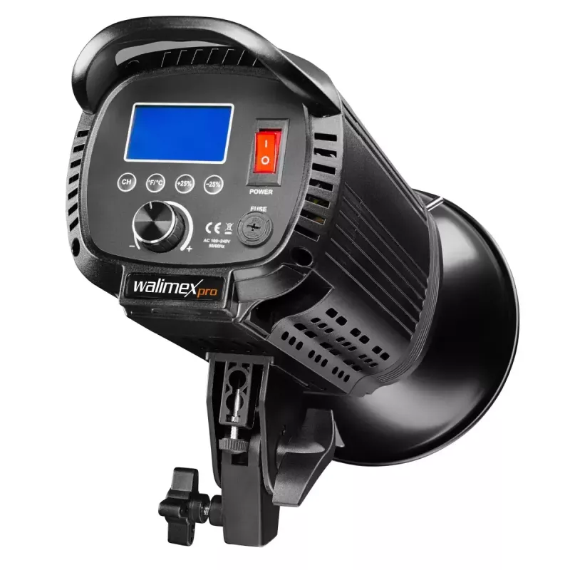 Studijinė LED šviesa Walimex Niova 100 W, 1 LED lemputė, juodas metalas/plastikas, LCD, 220-240V 50Hz