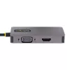 StarTech.com USB-C vaizdo adapteris, USB-C į HDMI DVI VGA, iki 4K 60Hz, aliuminis, kelių prievadų vaizdo adapteris, suderinamas su Thunderbolt 3/4, USB-C kelioninis adapteris