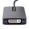 StarTech.com USB-C vaizdo adapteris, USB-C į HDMI DVI VGA, iki 4K 60Hz, aliuminis, kelių prievadų vaizdo adapteris, suderinamas su Thunderbolt 3/4, USB-C kelioninis adapteris