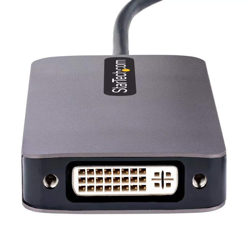 StarTech.com USB-C vaizdo adapteris, USB-C į HDMI DVI VGA, iki 4K 60Hz, aliuminis, kelių prievadų vaizdo adapteris, suderinamas su Thunderbolt 3/4, USB-C kelioninis adapteris