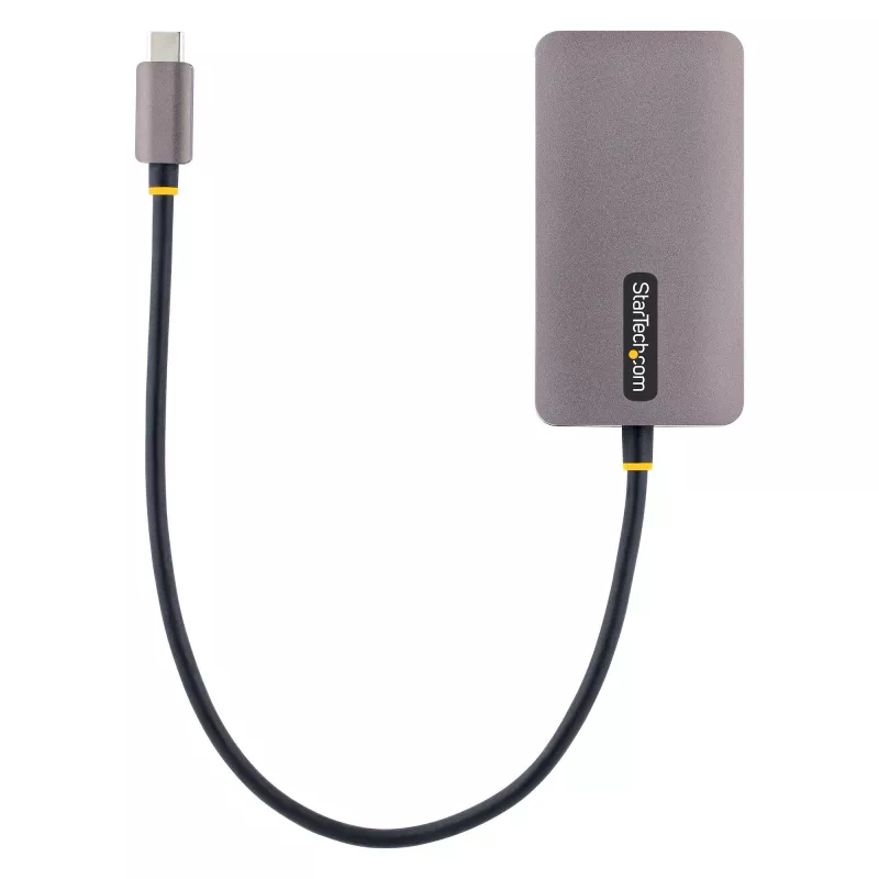 StarTech.com USB-C vaizdo adapteris, USB-C į HDMI DVI VGA, iki 4K 60Hz, aliuminis, kelių prievadų vaizdo adapteris, suderinamas su Thunderbolt 3/4, USB-C kelioninis adapteris