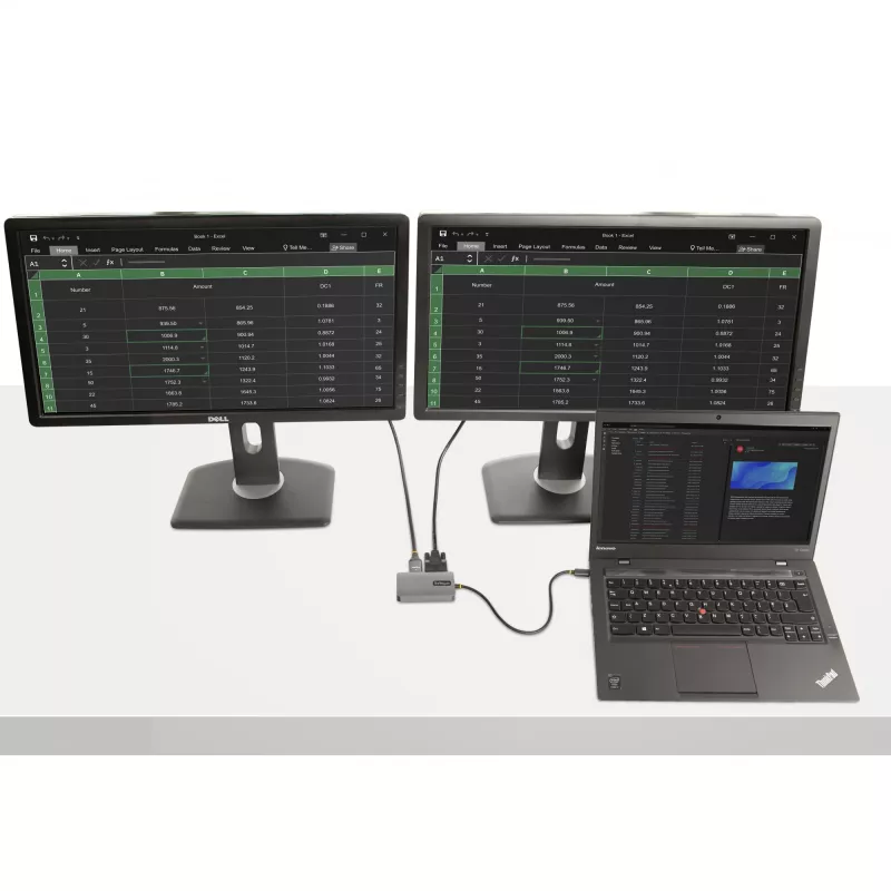StarTech.com USB-C vaizdo adapteris, USB-C į HDMI DVI VGA, iki 4K 60Hz, aliuminis, kelių prievadų vaizdo adapteris, suderinamas su Thunderbolt 3/4, USB-C kelioninis adapteris