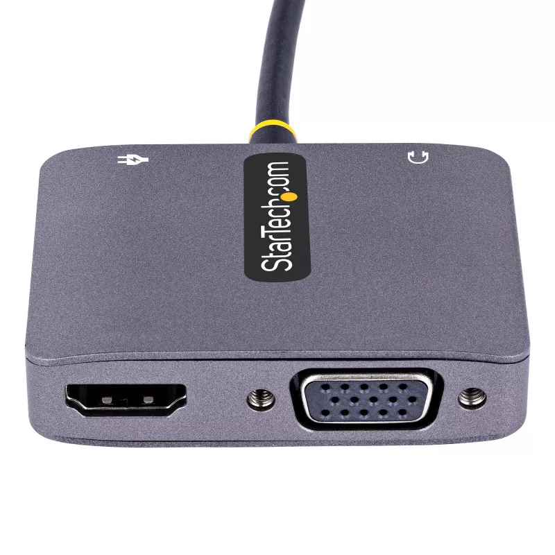 USB-C vaizdo adapteris StarTech.com, USB-C į HDMI ir VGA, 3,5 mm garsas, 4K 60Hz HDR, 100W PD perdavimas, suderinamas su Thunderbolt 3/4