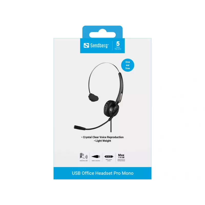 Ausinės Sandberg USB Office Headset Pro Mono