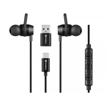 Ausinės Sandberg USB-C/A In-Earset su linijiniu mikrofonu