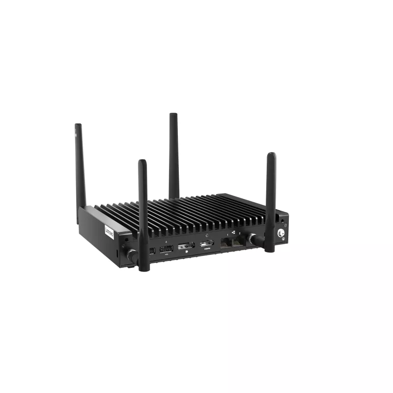 „Lenovo ThinkEdge SE10“ mini kompiuteris su Intel Atom® x6425RE, 8 GB RAM, 256 GB SSD, juodas