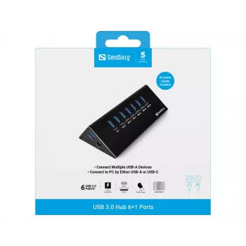 Sandberg USB 3.0 Hub 6+1 prievadai