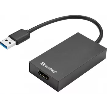 Sandberg USB 3.0 į HDMI keitiklis juodas pasyvus vaizdo keitiklis