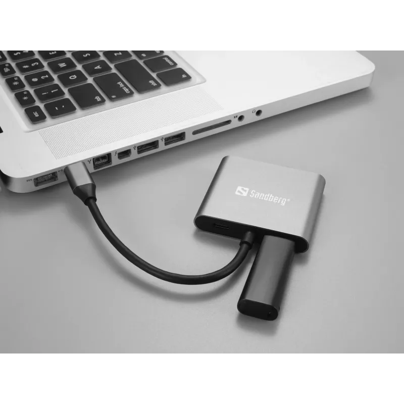 Sandberg USB-C Dock 2xHDMI+USB+PD Maksimali raiška 3840x2160
