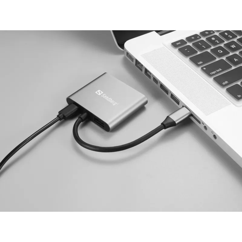 Sandberg USB-C Dock 2xHDMI+USB+PD Maksimali raiška 3840x2160