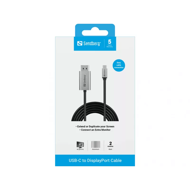 Sandberg USB-C į DisplayPort laidas 2 m