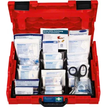 Pirmosios pagalbos rinkinys Bosch 1600A02X2R – DIN standartą atitinkantis komplektas L-BOXX 102 dėkle, raudonas