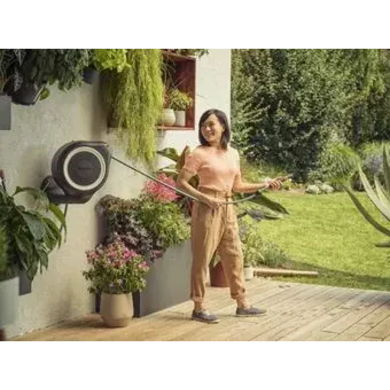 Sieninis žarnos ritė Gardena RollUp Automatic juoda pilka