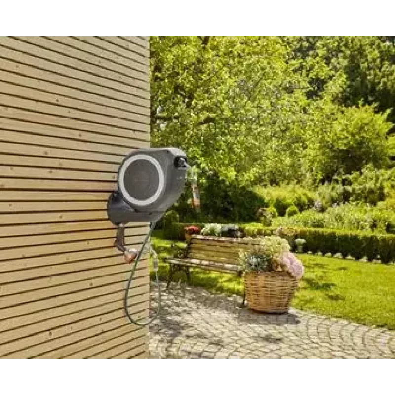 Sieninis žarnos ritė Gardena RollUp Automatic juoda pilka