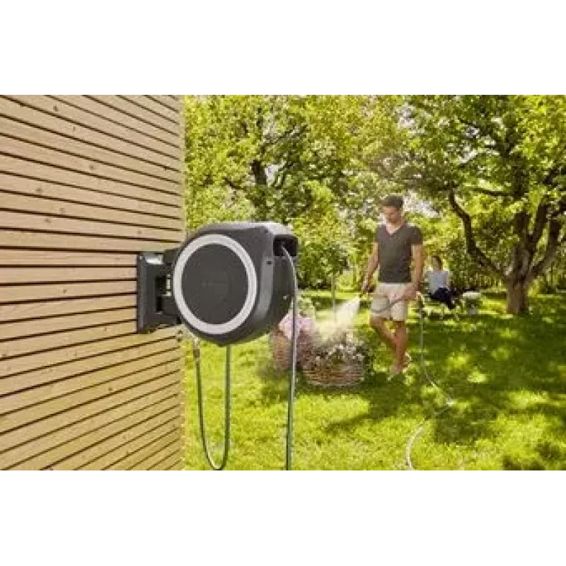 Sieninis žarnos rėmas Gardena RollUp Automatic juodai pilkas