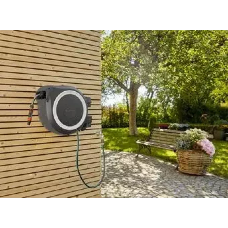 Sieninis žarnos rėmas Gardena RollUp Automatic juodai pilkas