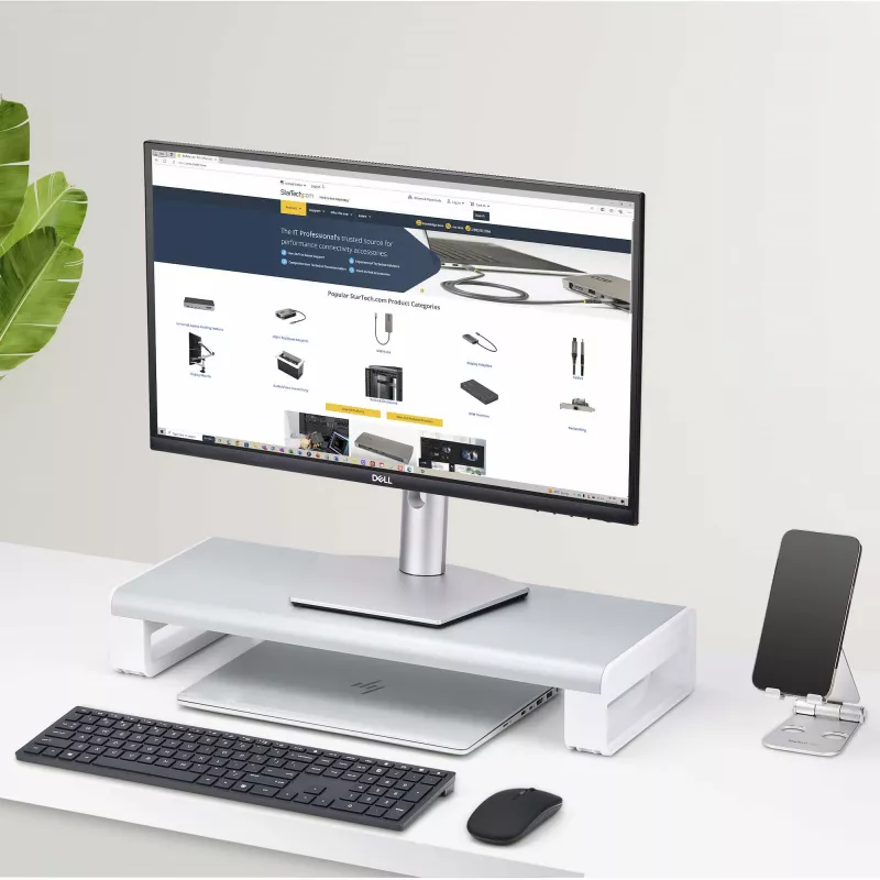 StarTech.com ergonomiškas monitoriaus pakėlimo stovas, iki 15 kg, fiksuotas aukštis 9 cm, plieninė platforma, greitas surinkimas