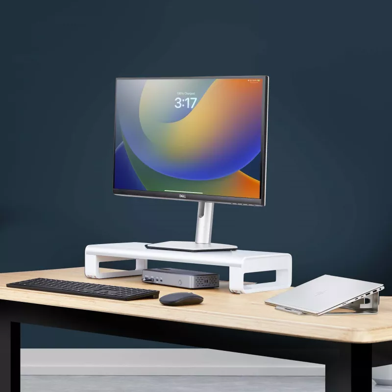 StarTech.com ergonomiškas monitoriaus pakėlimo stovas, iki 15 kg, fiksuotas aukštis 9 cm, plieninė platforma, greitas surinkimas
