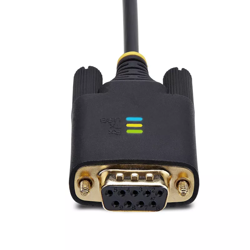 StarTech.com 10ft (3m) USB į RS232 nuosekliojo prievado adapterio laidas, keičiami DB9 varžtai/veržlės, COM išlaikymas, USB-A į RS232, FTDI, 4 lygio ESD apsauga, Windows/macOS/ChromeOS/Linux – tvirta TPE konstrukcija