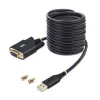 StarTech.com 10ft (3m) USB į RS232 nuosekliojo prievado adapterio laidas, keičiami DB9 varžtai/veržlės, COM išlaikymas, USB-A į RS232, FTDI, 4 lygio ESD apsauga, Windows/macOS/ChromeOS/Linux – tvirta TPE konstrukcija