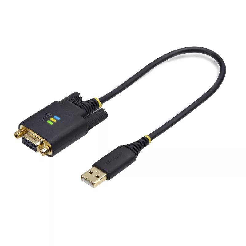 StarTech.com 1ft (30cm) USB į Null Modem nuoseklųjį adapterio kabelis, COM išlaikymas, FTDI, USB-A į DB9 RS232, keičiamos DB9 veržlės/varžtai, Windows/macOS/Linux