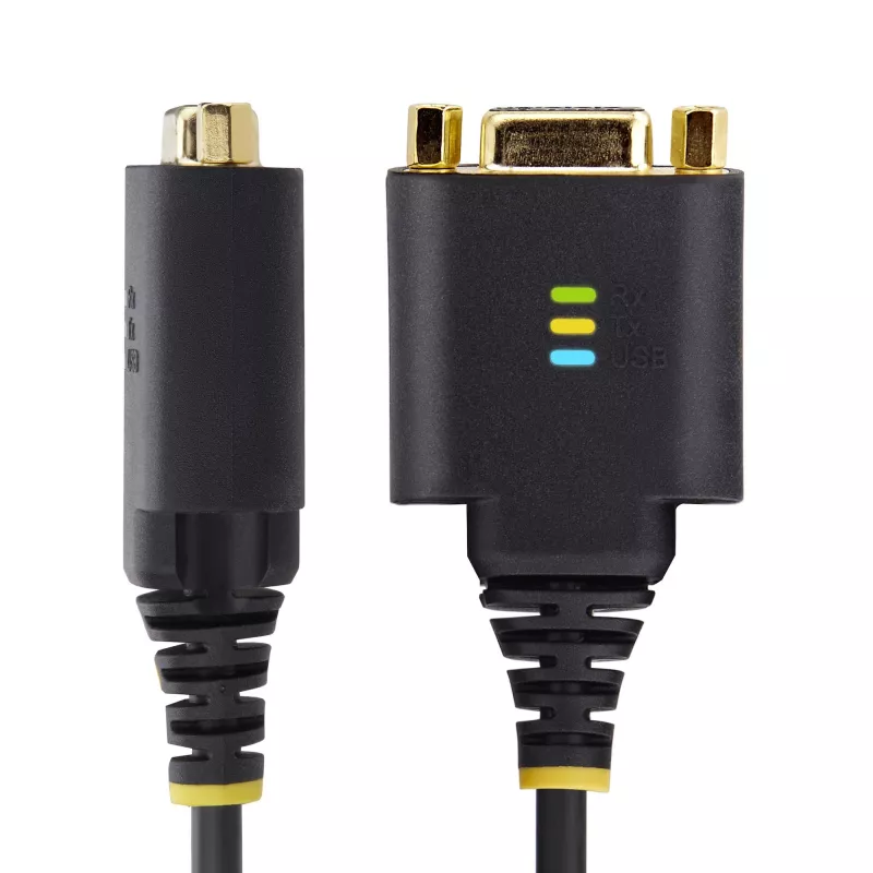 StarTech.com 1ft (30cm) USB į Null Modem nuoseklųjį adapterio kabelis, COM išlaikymas, FTDI, USB-A į DB9 RS232, keičiamos DB9 veržlės/varžtai, Windows/macOS/Linux