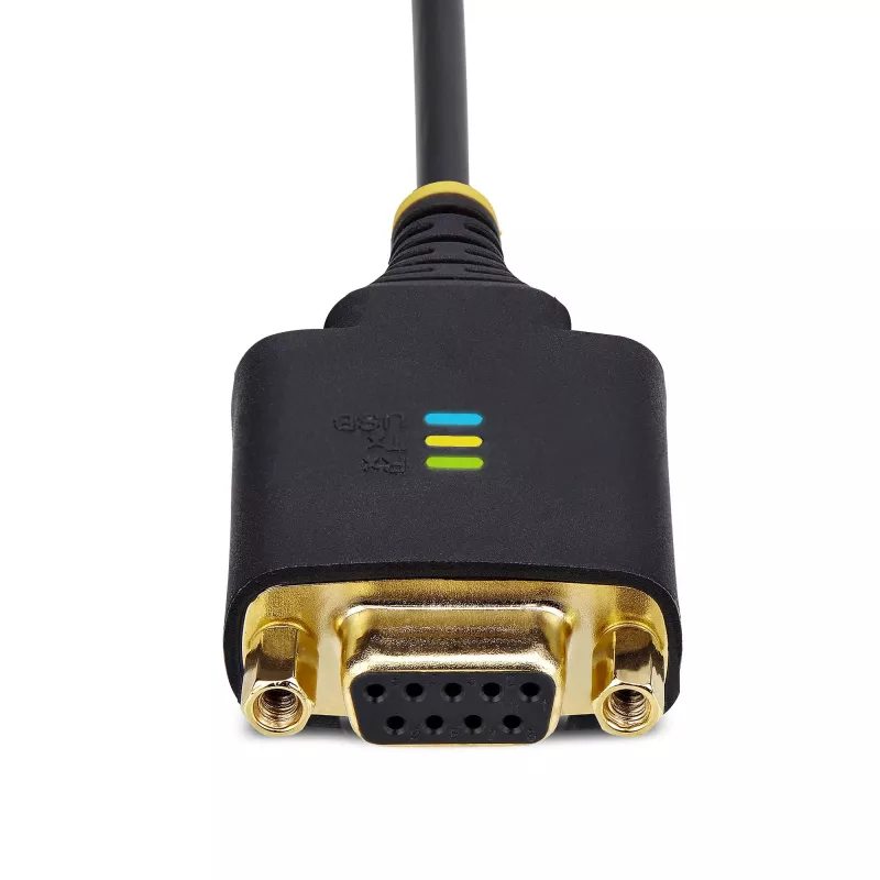 StarTech.com 1ft (30cm) USB į Null Modem nuoseklųjį adapterio kabelis, COM išlaikymas, FTDI, USB-A į DB9 RS232, keičiamos DB9 veržlės/varžtai, Windows/macOS/Linux