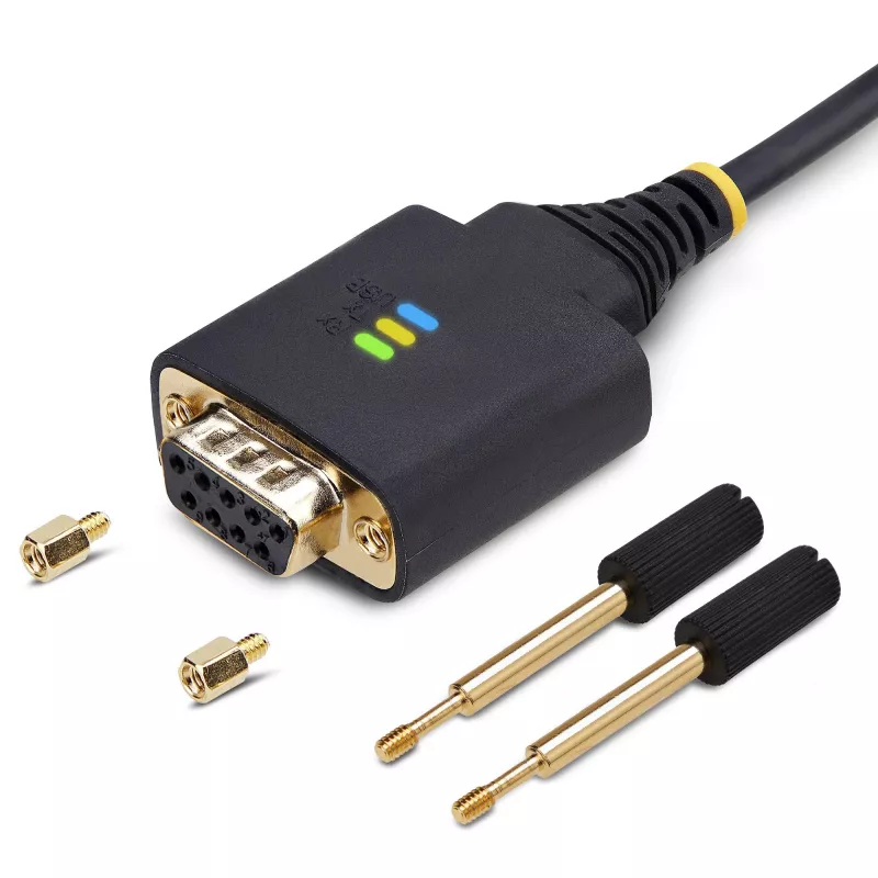 StarTech.com 1ft (30cm) USB į Null Modem nuoseklųjį adapterio kabelis, COM išlaikymas, FTDI, USB-A į DB9 RS232, keičiamos DB9 veržlės/varžtai, Windows/macOS/Linux