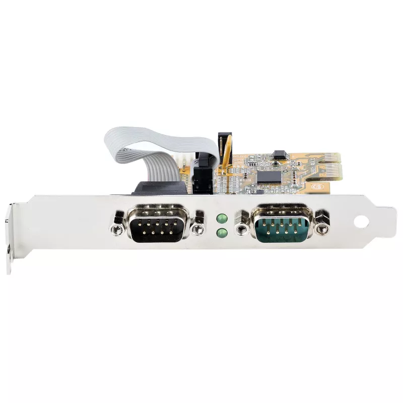 StarTech.com 2 prievadų PCI Express serijinė kortelė, dviejų prievadų PCIe į RS232 (DB9) serijinė kortelė, 16C1050 UART, standartiniai arba žemo profilio laikikliai, COM išlaikymas, skirta Windows ir Linux
