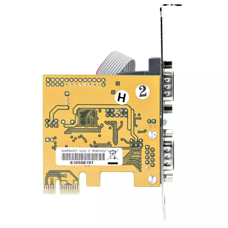 StarTech.com 2 prievadų PCI Express serijinė kortelė, dviejų prievadų PCIe į RS232 (DB9) serijinė kortelė, 16C1050 UART, standartiniai arba žemo profilio laikikliai, COM išlaikymas, skirta Windows ir Linux