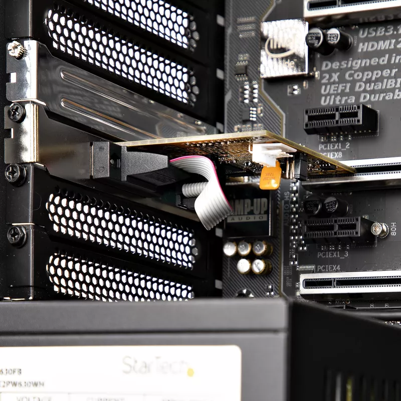 StarTech.com 2 prievadų PCI Express serijinė kortelė, dviejų prievadų PCIe į RS232 (DB9) serijinė kortelė, 16C1050 UART, standartiniai arba žemo profilio laikikliai, COM išlaikymas, skirta Windows ir Linux