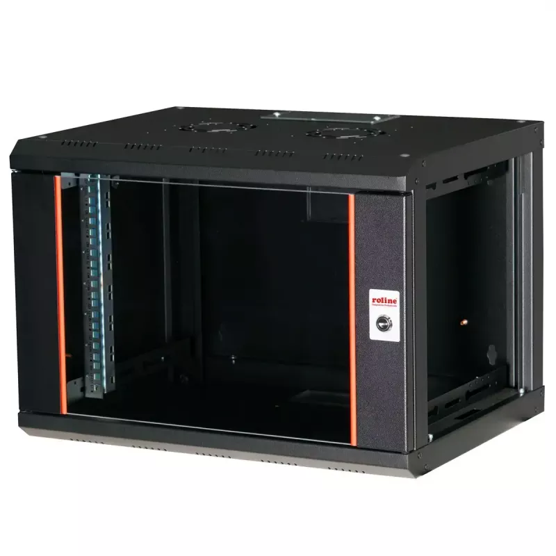 ROLINE 19 colių sieninis stovas Pro 7U, 600x450 mm PxG, juodas, su raktiniu užraktu, IP20