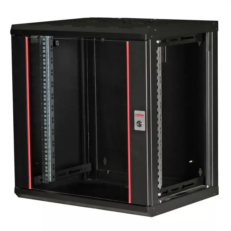 Sieninis 19 colių stovas ROLINE Pro 12U, 600x450 mm, juodas, su raktu, IP20