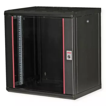 Sieninis 19 colių stovas ROLINE Pro 12U, 600x450 mm, juodas, su raktu, IP20