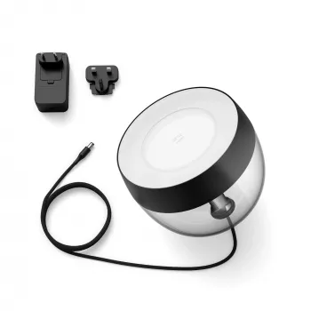 Philips Hue White and colour ambience Iris stalinė lempa, išmanioji stalinė lempa, Bluetooth / Zigbee, juoda, LED, metalas, sintetika, nekeičiama lemputė