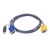 ATEN USB KVM kabelis 3 m, VGA, juodas, HDB-15 + USB A, SPHD-15, vyriškas