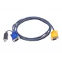 ATEN USB KVM kabelis 3 m, VGA, juodas, HDB-15 + USB A, SPHD-15, vyriškas