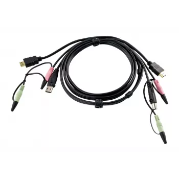 ATEN HDMI KVM laidas 1,8 m, HDMI, USB A, 2x3,5 mm lizdai, juodas