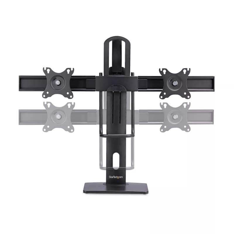 StarTech.com 2MC1S-MONITOR-STAND Crossbar stalo laikiklis dviem monitoriams 17–27 colių, VESA, plastikas/aliuminis/plienas, juodas