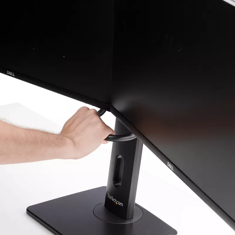 StarTech.com 2MC1S-MONITOR-STAND Crossbar stalo laikiklis dviem monitoriams 17–27 colių, VESA, plastikas/aliuminis/plienas, juodas