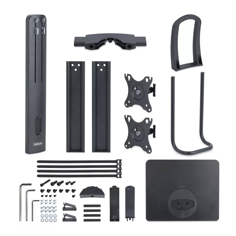 StarTech.com 2MC1S-MONITOR-STAND Crossbar stalo laikiklis dviem monitoriams 17–27 colių, VESA, plastikas/aliuminis/plienas, juodas