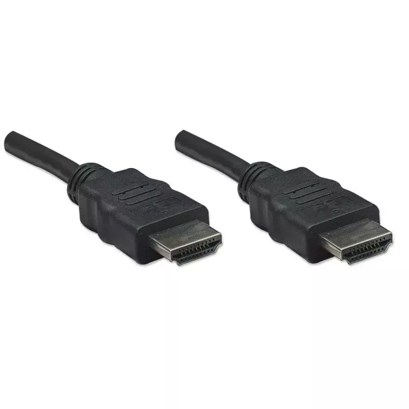 Manhattan HDMI kabelis, 1080p@60Hz (High Speed), 7,5 m, vyriškas į vyrišką, juodas, visiškai ekranuotas, auksuoti kontaktai, garantija visam gyvenimui