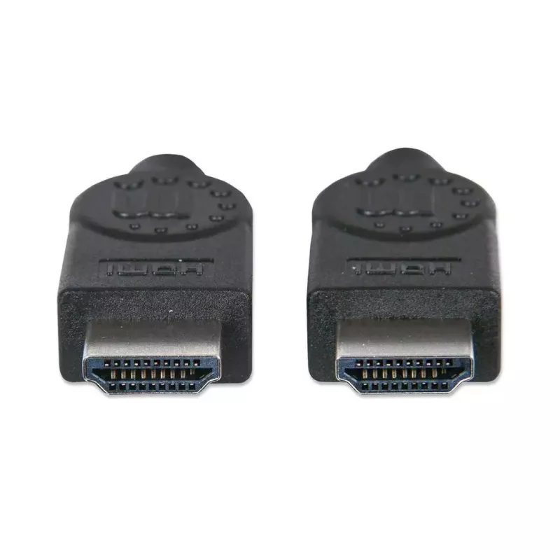 Manhattan HDMI kabelis, 1080p@60Hz (High Speed), 10 m, Vyriškas į Vyrišką, Juodas, Visiškai Ekranuotas, Auksuoti Kontaktai, Visą Gyvenimą Galiojanti Garantija