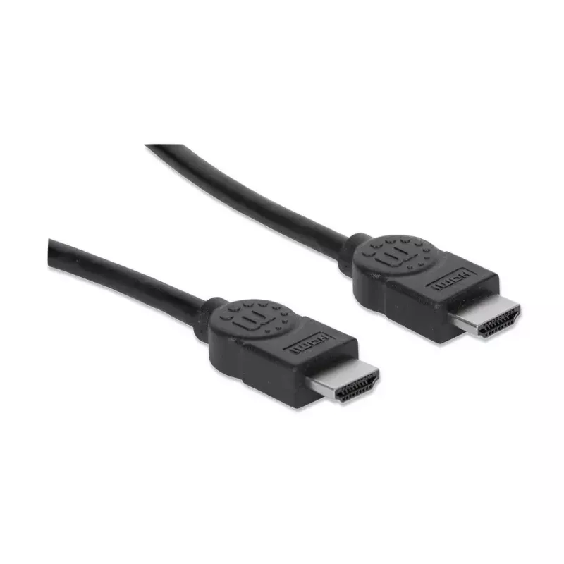Manhattan HDMI kabelis, 1080p@60Hz (High Speed), 10 m, Vyriškas į Vyrišką, Juodas, Visiškai Ekranuotas, Auksuoti Kontaktai, Visą Gyvenimą Galiojanti Garantija