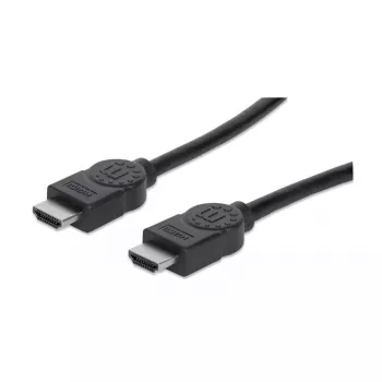 Manhattan HDMI kabelis, 1080p@60Hz (High Speed), 10 m, Vyriškas į Vyrišką, Juodas, Visiškai Ekranuotas, Auksuoti Kontaktai, Visą Gyvenimą Galiojanti Garantija