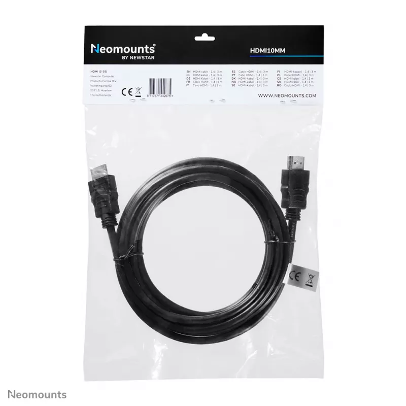 Neomounts HDMI10MM HDMI kabelis - 3 metrai
