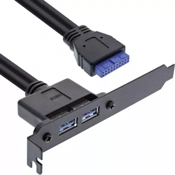 InLine laikiklis 2x USB 3.0 A lizdai / vidinė pagrindinės plokštės jungtis 0,5 m