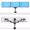 StarTech.com Trijų monitorių stalinis laikiklis iki 27 colių ekranams, VESA 75x75/100x100, reguliavimas be įrankių, C-spaustuvas/grometinis tvirtinimas, spyruoklinės rankos