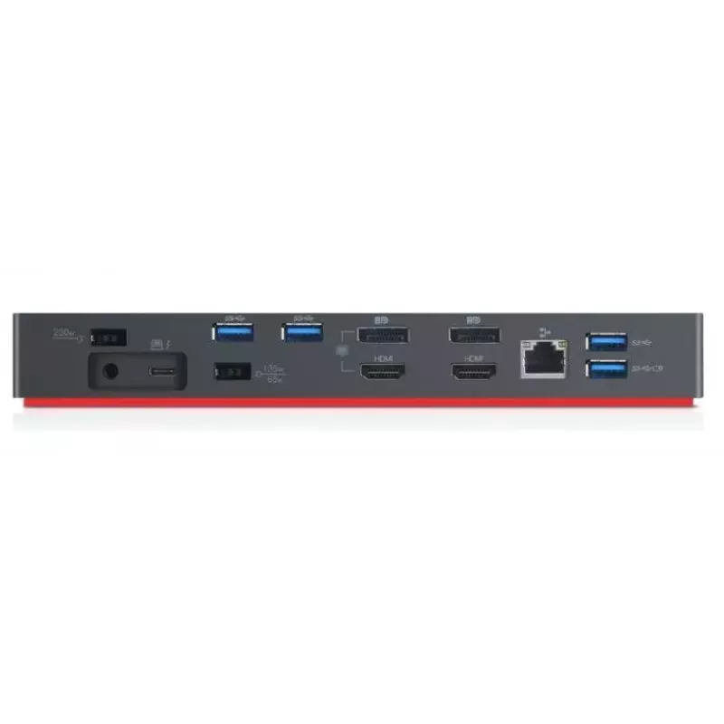 Lenovo 40AN0135EU dokavimo stotelė / prievadų replikatorius Laidinė Thunderbolt 3 Juoda, Raudona
